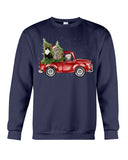 Christmas Cat And Red Car T-Shirt - Guys Tee - Sweatshirt