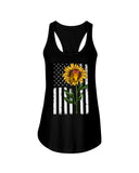 Black America Flag Sunflower Tote Bag - Sweatshirt - Ladies Flowy Tank