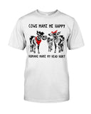 Cows Make Me Happy Tote Bag - Guys Tee - Basketweave Tote Bag