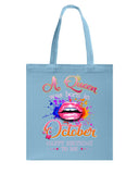 Happy Birthday To October Queen T-Shirt - Hoodie - Basketweave Tote Bag