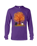 Pug Under Autumn Tree Tote Bag - Guys V-Neck - Unisex Long Sleeve
