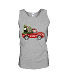 Christmas Cat And Red Car T-Shirt - Unisex Tank Top - Youth Tee