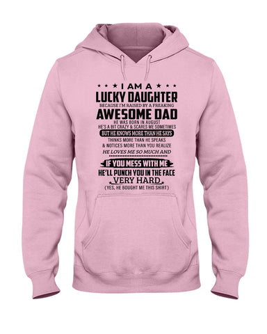 Lucky Daughter - Awesome Dad August T-Shirt - Hoodie - Guys V-Neck