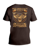 Never Underestimate A September Man T-Shirt - Hoodie - Guys V-Neck