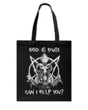 God Is Busy, Can I Help You Limited Classic T- Shirt - Guys V-Neck - Basketweave Tote Bag