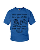 A Girl Who Really Loved Cats And Games - Youth Tee - Ladies Tee