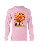 Pug Under Autumn Tree Tote Bag - Guys V-Neck - Unisex Long Sleeve