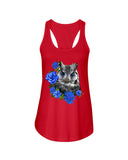 Cute  Owl With Blue Roses Classic Tee - Ladies Flowy Tank - Youth Tee