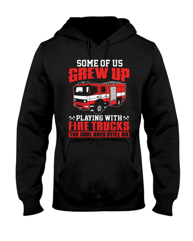 Grew Up Playing With Fire Trucks Tote Bag - Hoodie - Guys V-Neck