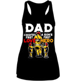 Dad - Daughter's First Love, Son's First Hero T-Shirt - Unisex Long Sleeve - Ladies Flowy Tank