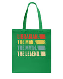Librarian -The Man-The Myth- The Lengend Tote Bag - Guys Tee - Basketweave Tote Bag