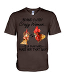 Behind A Crazy Woman Is A Man Who Made It Limited Classic T-Shirt - Guys V-Neck - Mug