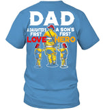 Dad - Daughter's First Love, Son's First Hero T-Shirt - Guys Tee - Unisex Tank Top