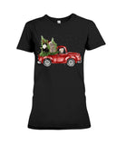 Christmas Cat And Red Car T-Shirt - Ladies Tee - Hoodie