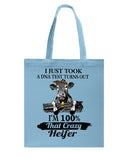 Dna Test I'm 100% That Crazy Heifer T-Shirt - Guys V-Neck - Basketweave Tote Bag