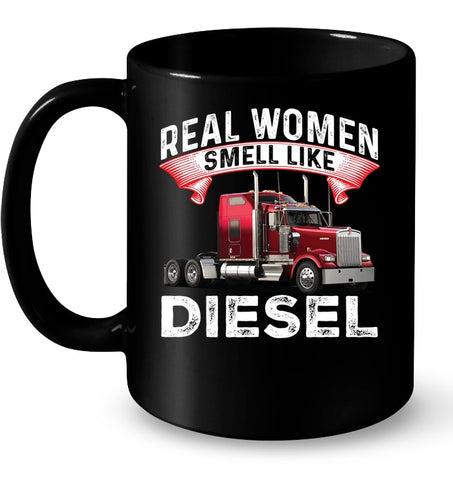 Real Woman Smell Like Diesel T-Shirt - Mug - Ladies Flowy Tank