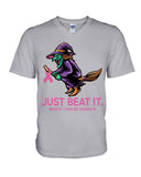 Just Beat It- Breast Cancer Awareness Limited Classic T- Shirt - Guys V-Neck - Basketweave Tote Bag