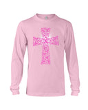 Breast Cancer Cross T-Shirt - Unisex Long Sleeve - Basketweave Tote Bag