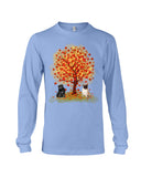 Pug Under Autumn Tree Tote Bag - Guys V-Neck - Unisex Long Sleeve