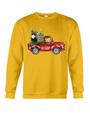 Christmas Cat And Red Car T-Shirt - Guys Tee - Sweatshirt