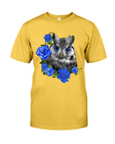 Cute  Owl With Blue Roses Classic Tee - Guys Tee - Unisex Long Sleeve