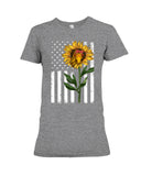 Black America Flag Sunflower Tote Bag - Ladies Tee - Hoodie