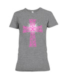 Breast Cancer Cross T-Shirt - Ladies Tee - Hoodie