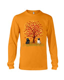 Pug Under Autumn Tree Tote Bag - Guys V-Neck - Unisex Long Sleeve