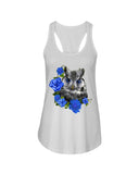 Cute  Owl With Blue Roses Classic Tee - Ladies Flowy Tank - Youth Tee