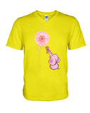 A Pink Elephant Beside Pink Flower  Limited Classic T-Shirt - Guys V-Neck - Basketweave Tote Bag