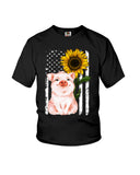 American Flag Sunflower Pig Limited Classic T-Shirt - Ladies Flowy Tank - Youth Tee