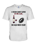 A Woman Needs Wine And Rugby Limited Classic T-Shirt - Guys V-Neck - Mug