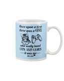 A Girl Who Really Loved Cats And Games - Basketweave Tote Bag - Mug