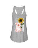 American Flag Sunflower Pig Limited Classic T-Shirt - Ladies Flowy Tank - Youth Tee