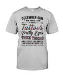 December Girl Have Tattos And Pretty Eyes Tote Bag - Guys Tee - Basketweave Tote Bag