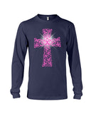 Breast Cancer Cross T-Shirt - Unisex Long Sleeve - Basketweave Tote Bag