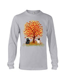 Pug Under Autumn Tree Tote Bag - Guys V-Neck - Unisex Long Sleeve