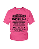 Lucky Daughter - Awesome Dad August T-Shirt - Youth Tee - Ladies Tee