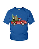 Christmas Cat And Red Car T-Shirt - Unisex Tank Top - Youth Tee