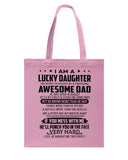 Lucky Daughter - Awesome Dad August T-Shirt - Unisex Long Sleeve - Basketweave Tote Bag