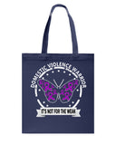 Domestic Violence Warrior Butterfly Tote Bag - Guys Tee - Basketweave Tote Bag