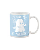 I Found This Humerus - Basketweave Tote Bag - Mug