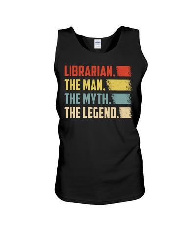 Librarian -The Man-The Myth- The Lengend Tote Bag - Unisex Tank Top - Ladies Flowy Tank