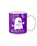 I Found This Humerus - Basketweave Tote Bag - Mug