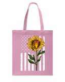 Black America Flag Sunflower Tote Bag - Guys Tee - Basketweave Tote Bag