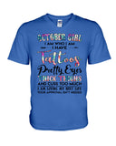 October Girl Have Tatoos Pretty Eyes Limited Classic T-Shirt - Guys V-Neck - Unisex Long Sleeve