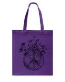 Hippie Peace Sign And Mushroom  Limited Classic T-Shirt - Guys V-Neck - Basketweave Tote Bag