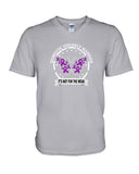 Domestic Violence Warrior Butterfly Tote Bag - Hoodie - Guys V-Neck