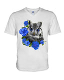 Cute  Owl With Blue Roses Classic Tee - Guys V-Neck - Basketweave Tote Bag