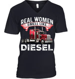 Real Woman Smell Like Diesel T-Shirt - Guys V-Neck - Ladies V-Neck